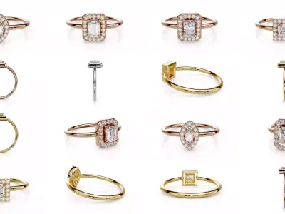 20 light minimalist ring 3D Model Pack