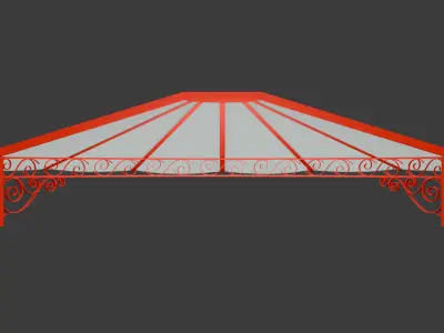  Stylish Front Door Awning  001 3D model 3D model