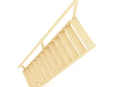 Wooden Stairs 6 3D model