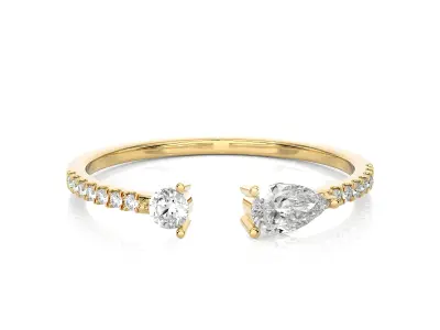 Light Minimalist Diamond Ring 3D print model