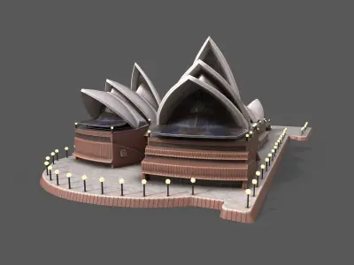Sydney opera house  poly and model optimized already Low-poly 3D model