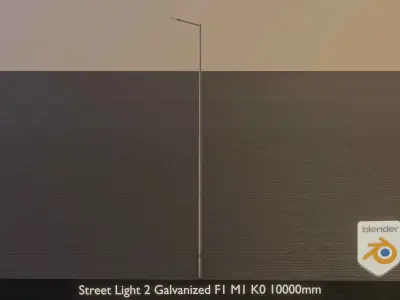 Street Light 2 Galvanized F1 M1 K0 10000mm Low-poly 3D model