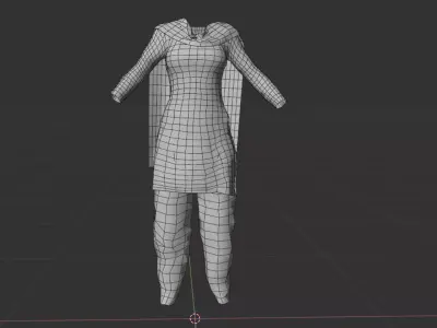 Punjab Kurti Low-poly 3D model