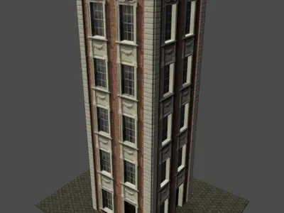 building 8 brick Low-poly 3D model