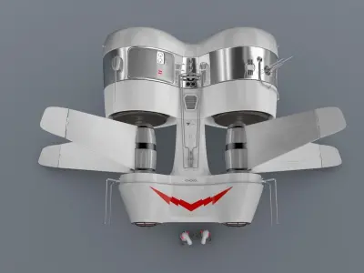 Spaceship Wings Up 3D model