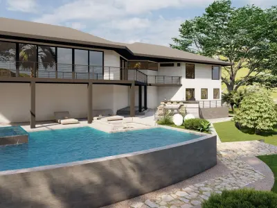 Garden Landscape 3D Model - SketchUp and Lumion Scene 3D model 3D model