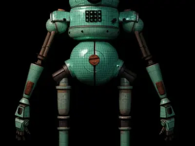 3D Metal Machine Robot -  HighPoly Low-poly 3D model