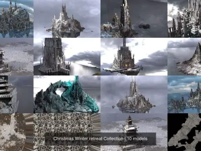 Christmas Winter retreat Collection 3D Model Pack