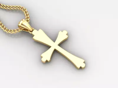 Light Gold 18K Cross Pendant 1CP023 3D print model