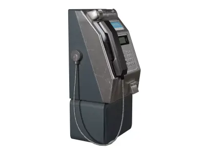 2000s Game-Ready Australian Payphone 3D Model Low-poly 3D model