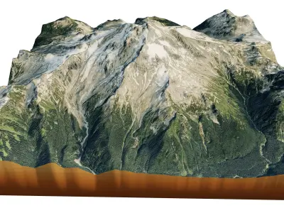 Glacier Peak 3d model terrain Low-poly 3D model