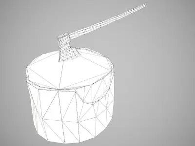 Low Poly Tree Stump Axe PBR Low-poly 3D model