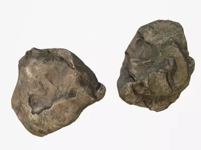 Jungle Rocks Set 1 Low-poly 3D model