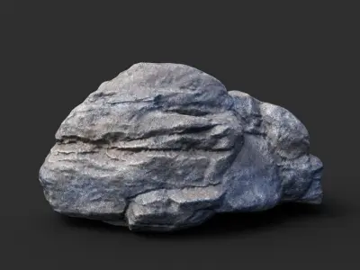 Low poly Gray Boulder Beach Rock Collection 210106 Low-poly 3D model