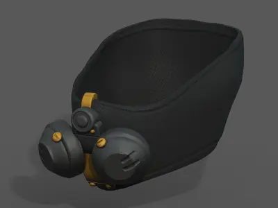 Gas mask respirator scifi futuristic  Low-poly 3D model 20