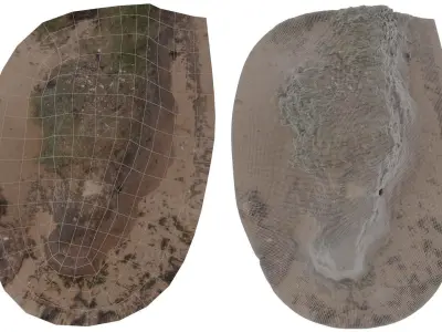 Beach Mud Mound - High and Low Poly versions Low-poly 3D model