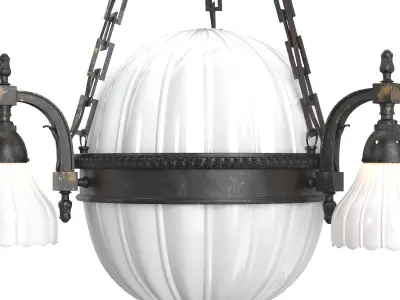 Moonstone Chandelier by Jefferson and Co England Circa 1910 3D model