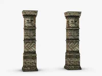 Low poly ancient column Low-poly 3D model