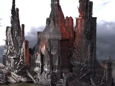 Ancient Stone Wizards Dark Tower 3D model