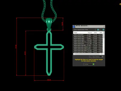 Cross Light Gold 4CP047 3DM STL 3D print model