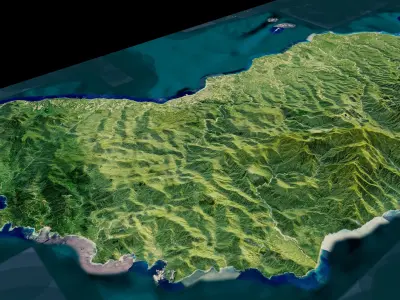 guadalcanal island 3d model terrain 3D model