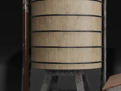 Rooftop collection Low-poly 3D model