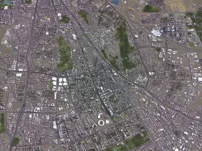 Urumqi - 3D City Model Low-poly 3D model
