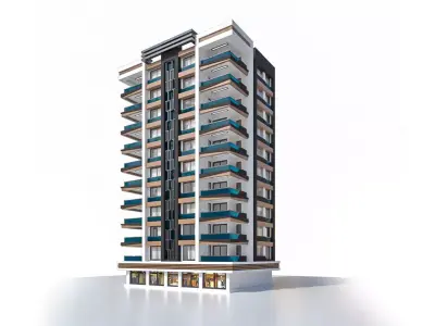 Modern Residential Building 11 3D model