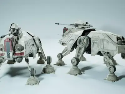 star wars republic walker Low-poly 3D model