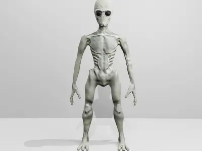 Alien humanoid Low-poly 3D model
