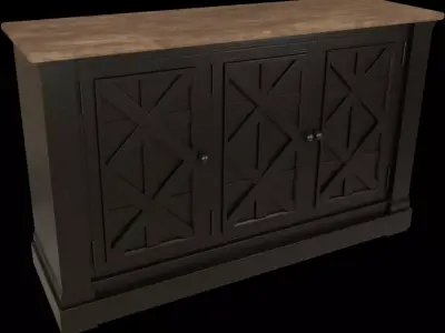 Wood Cabinet 1 Low-poly 3D model