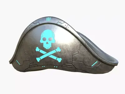 SciFi Pirate Hat A06 - Futuristic Character Design Low-poly 3D model