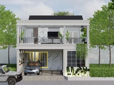 Scene Setting Enscape Exterior Facade Modern 3D model  3D model