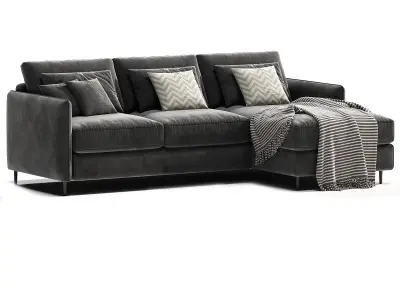 Sofa cama rinconero de algodon lino Lomeo 3D model
