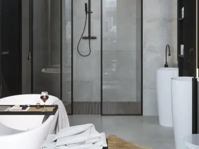 Bathroom Interior Scene for Cinema 4D and Octane Render 3D model