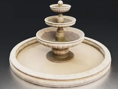 Classic Stone Fountain 3D Model Low-poly 3D model