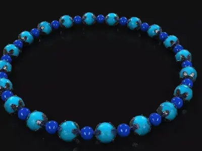 Bracelet turquoise beaded necklace Free 3D model