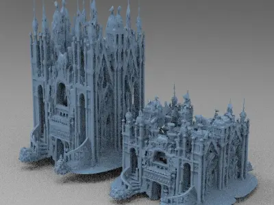 Ancient Culture Ruins 2 versions 3D model