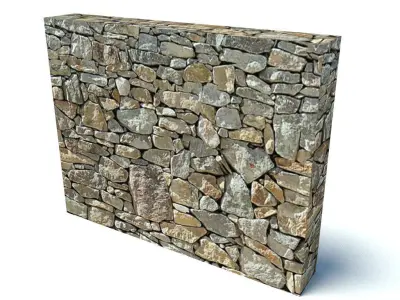 Wall Collection stone Low-poly 3D model