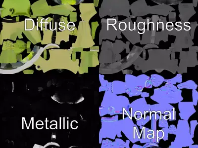 Green Alien Explorer model pack Low-poly 3D model