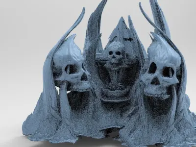 Scull Skeletor Sci fi architecture Rocks 5  3D model