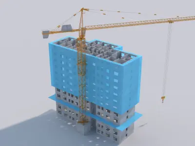 Construction Site Tower Crane 3D model