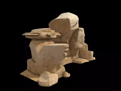 Stylized Rocky Terrain Asset Low-poly 3D model