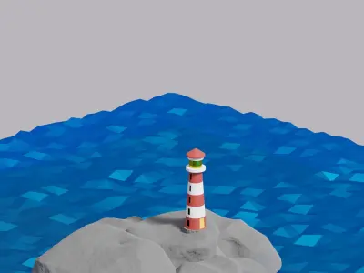 Cartoon Light House 3D model