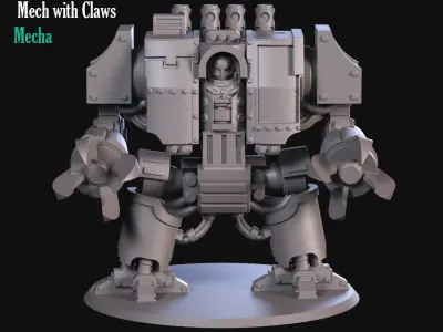 Heavy Mecha with claws 3D print model