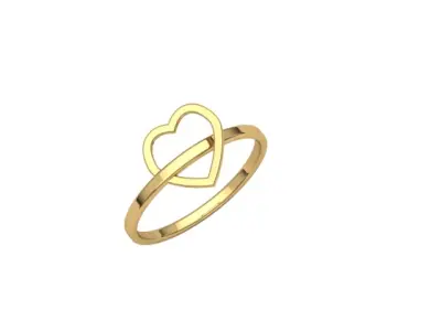 Gold minimal ring2 3D print model
