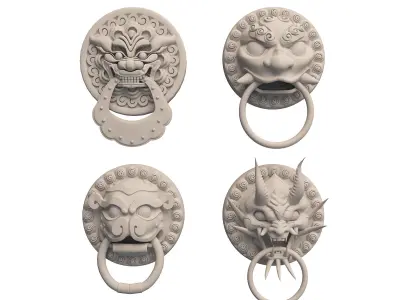 Chinese knocker Low-poly 3D model
