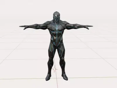 Advanced Cyber Knight  High-Quality 3D Sci Fi Warrior Model Low-poly 3D model