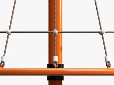 Playground carousel with rope climber  3D model