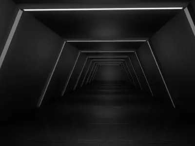 Sci Fi Corridor Low-poly 3D model 12